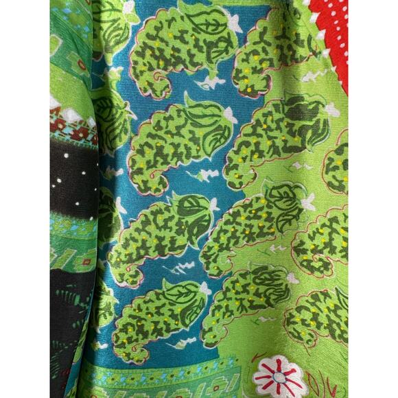 Silk Collection By Harve Barnard Blazer Mint Green Patchwork Silk Blazer Women L - Picture 3 of 10